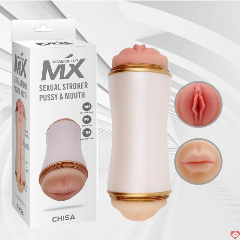 Âm đạo giả miệng Chisa MX Stroker silicon cao cấp hai đầu mềm mịn 