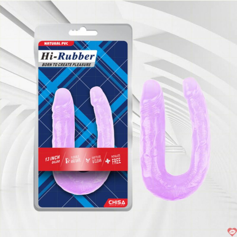 Dương vật giả 2 đầu Chisa Hi-Rubber 13 inch silicon mềm mại tím pastel 